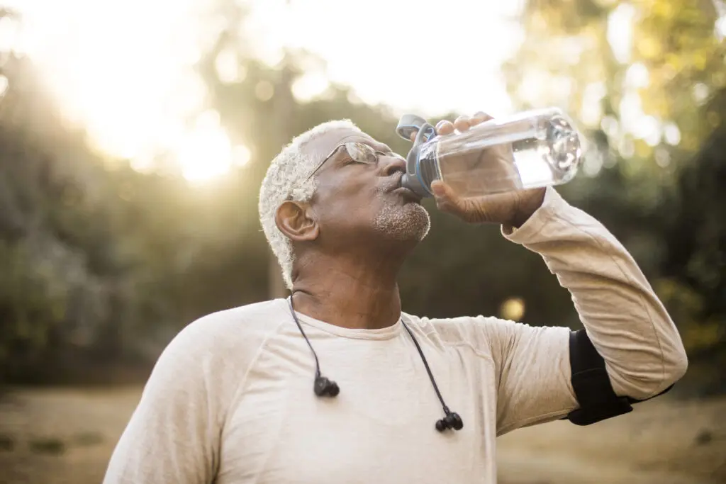 senior drinking water